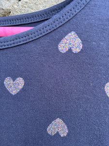 Glitter hearts dress   7-8y (122-128cm)