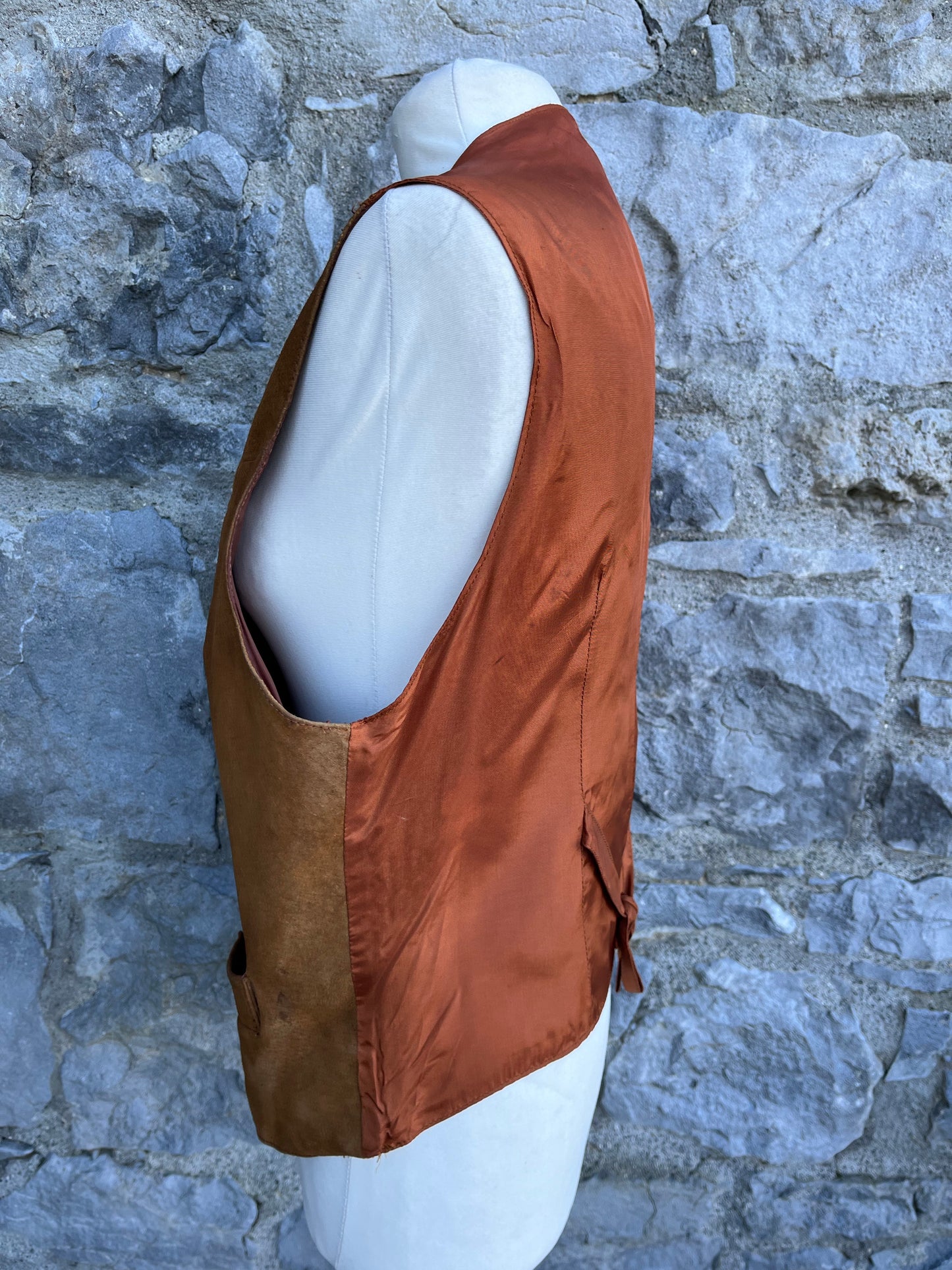 Brown suede waistcoat Small