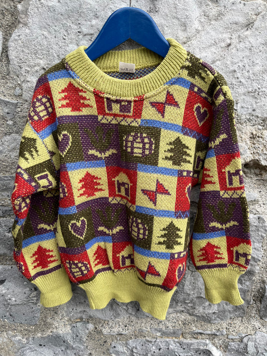 80s patchwork jumper   4-5y (104-110cm)