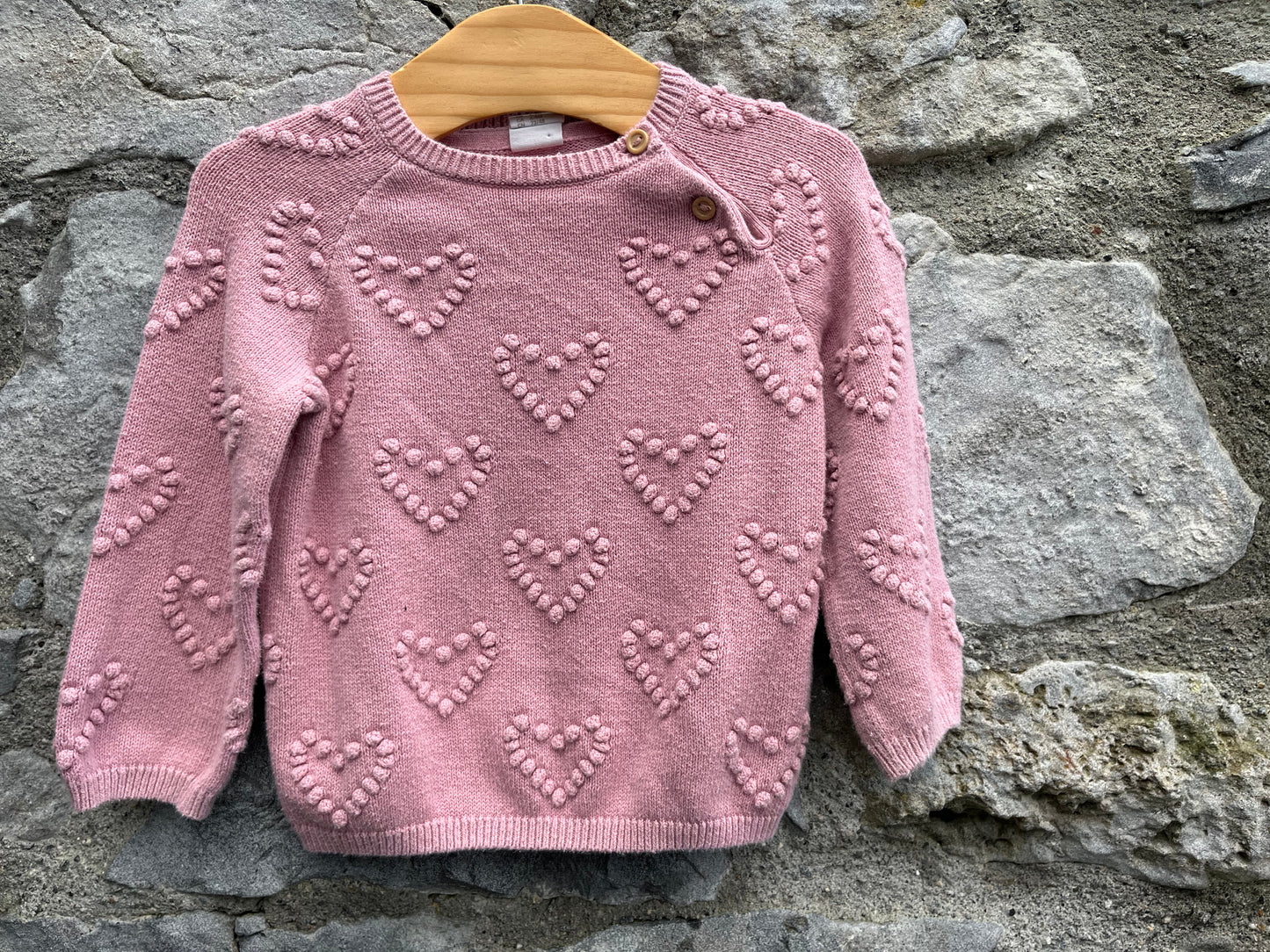 Pink hearts jumper   6-9m (68-74cm)