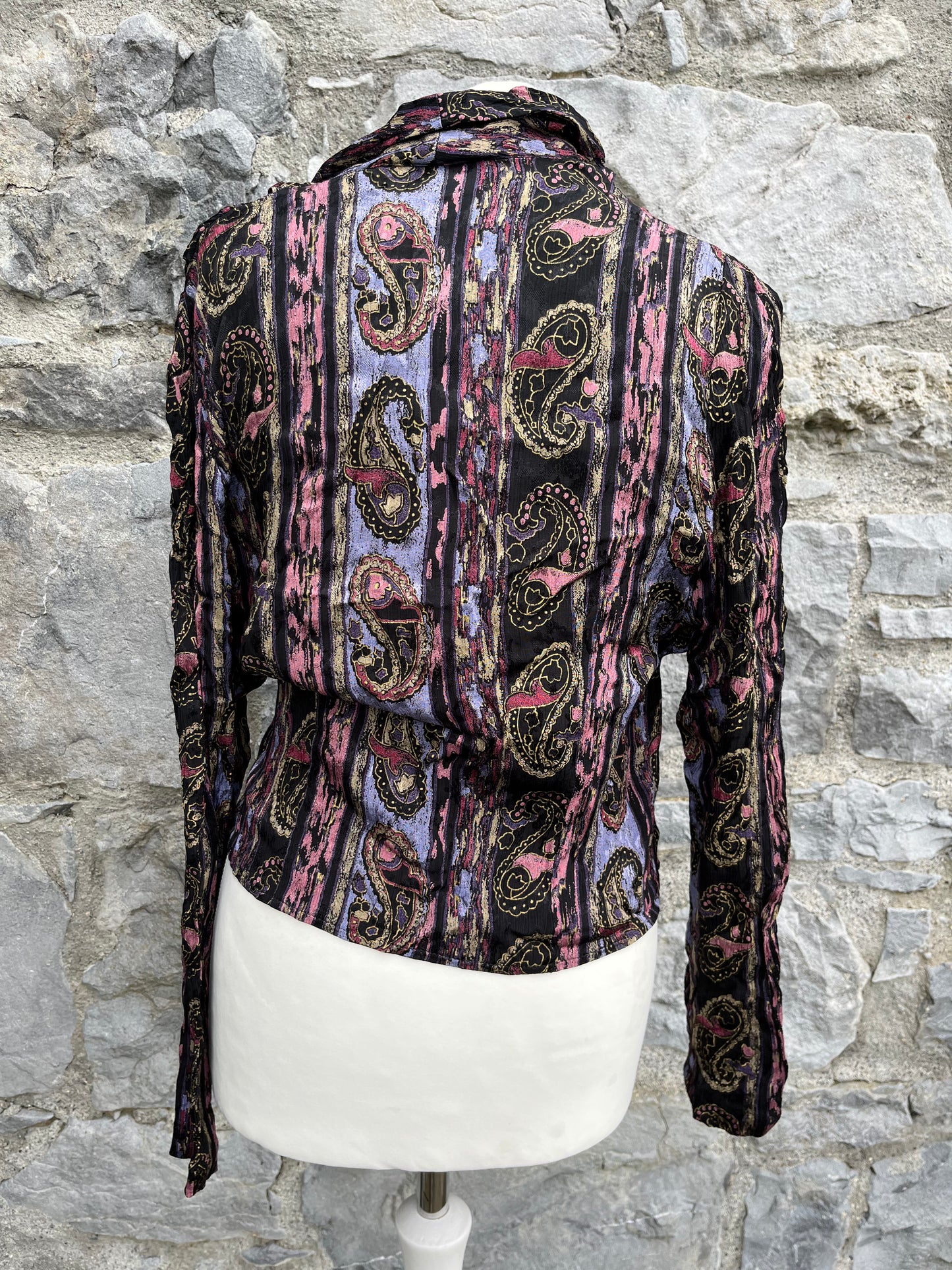 80s wrinkled paisley shirt uk 8