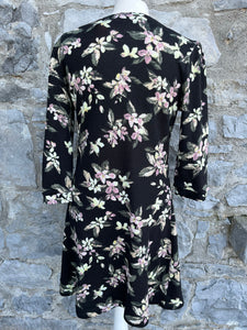 Black floral dress   uk 10