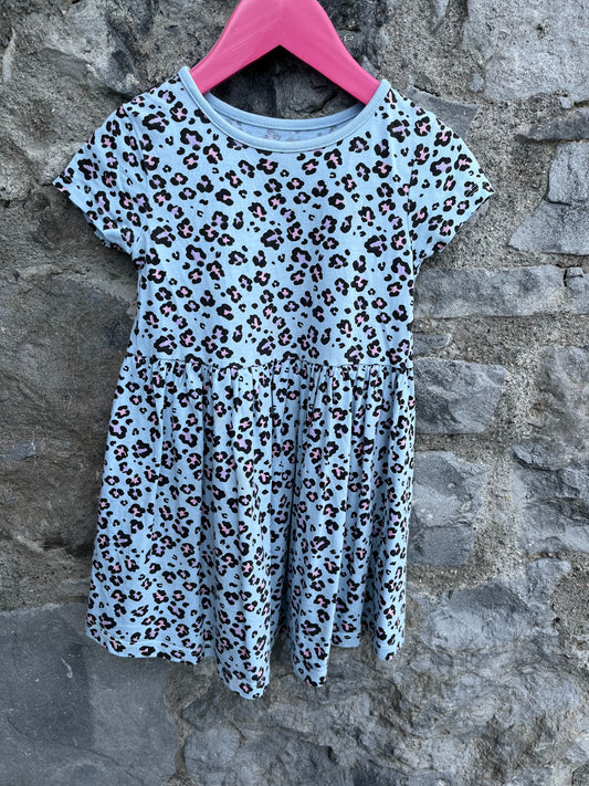 Blue Leopard dress    3-4y (98-104cm)