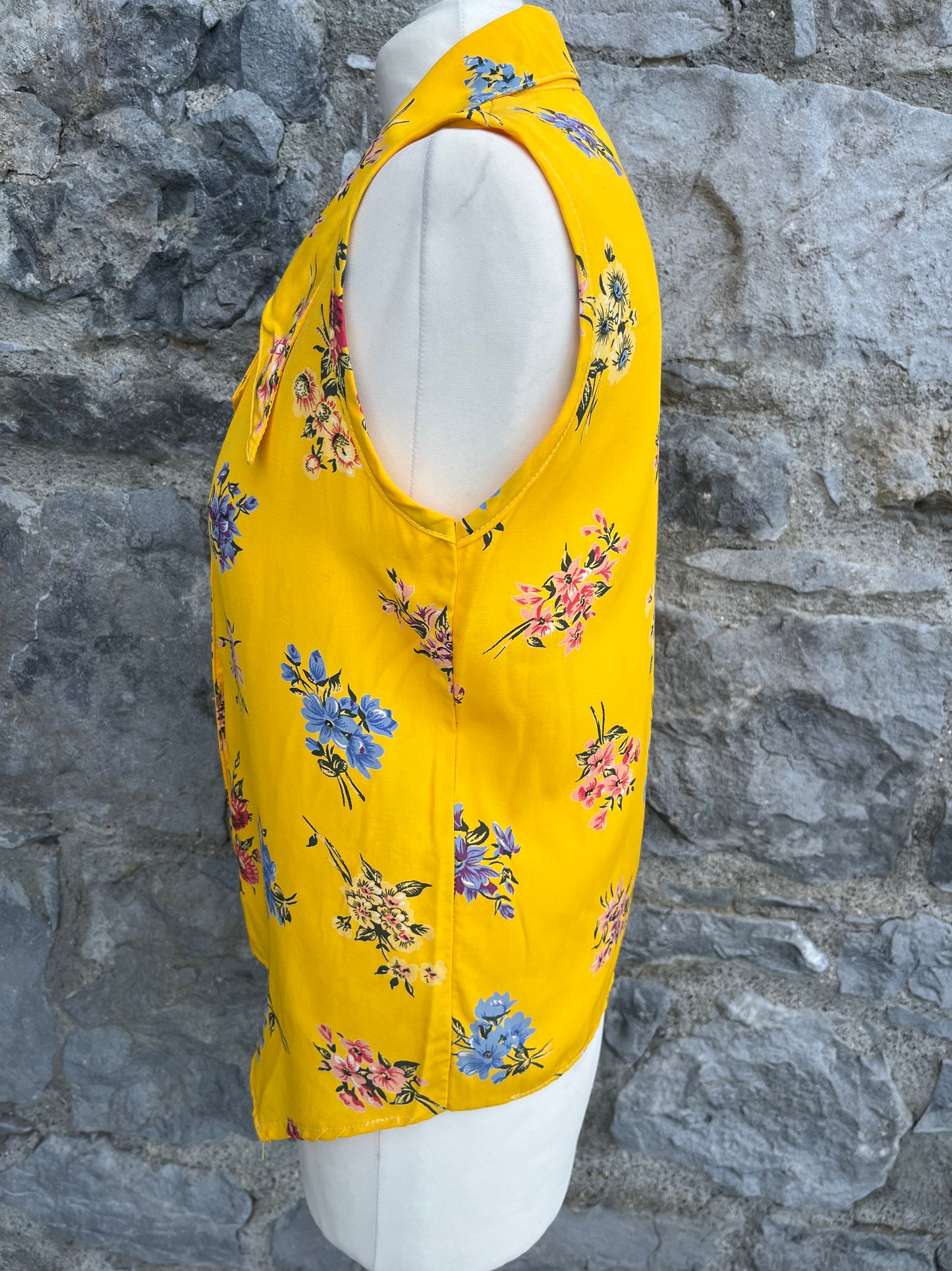 Yellow floral top uk 8-10