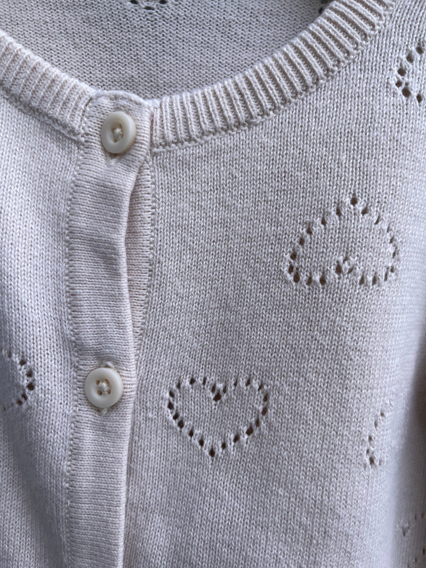 Light pink hearts cardigan  6-9m (68-74cm)