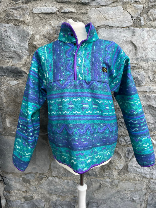 80s teal&purple fleece   Small