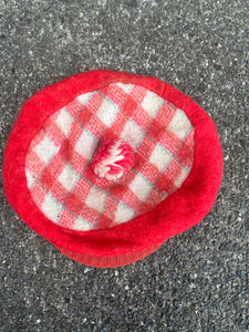 Red check hat