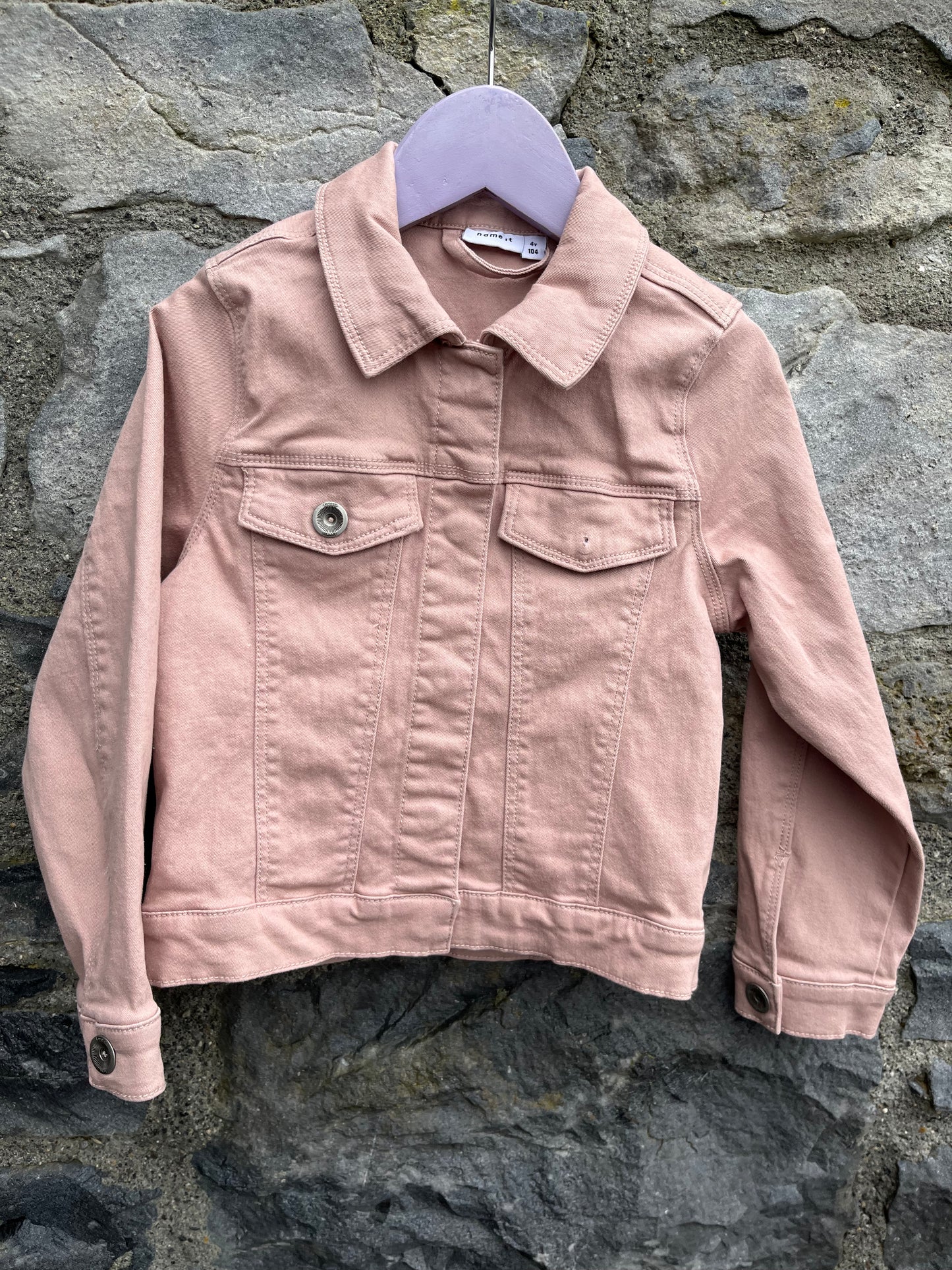 Pink denim jacket   3-4y (98-104cm)