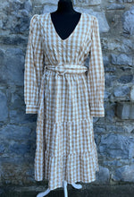 Load image into Gallery viewer, Beige check maxi dress uk 10

