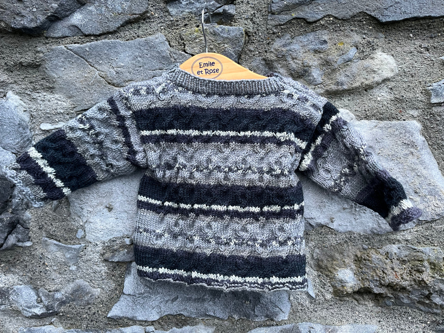 Grey stripy jumper  3-6m (62-68cm)