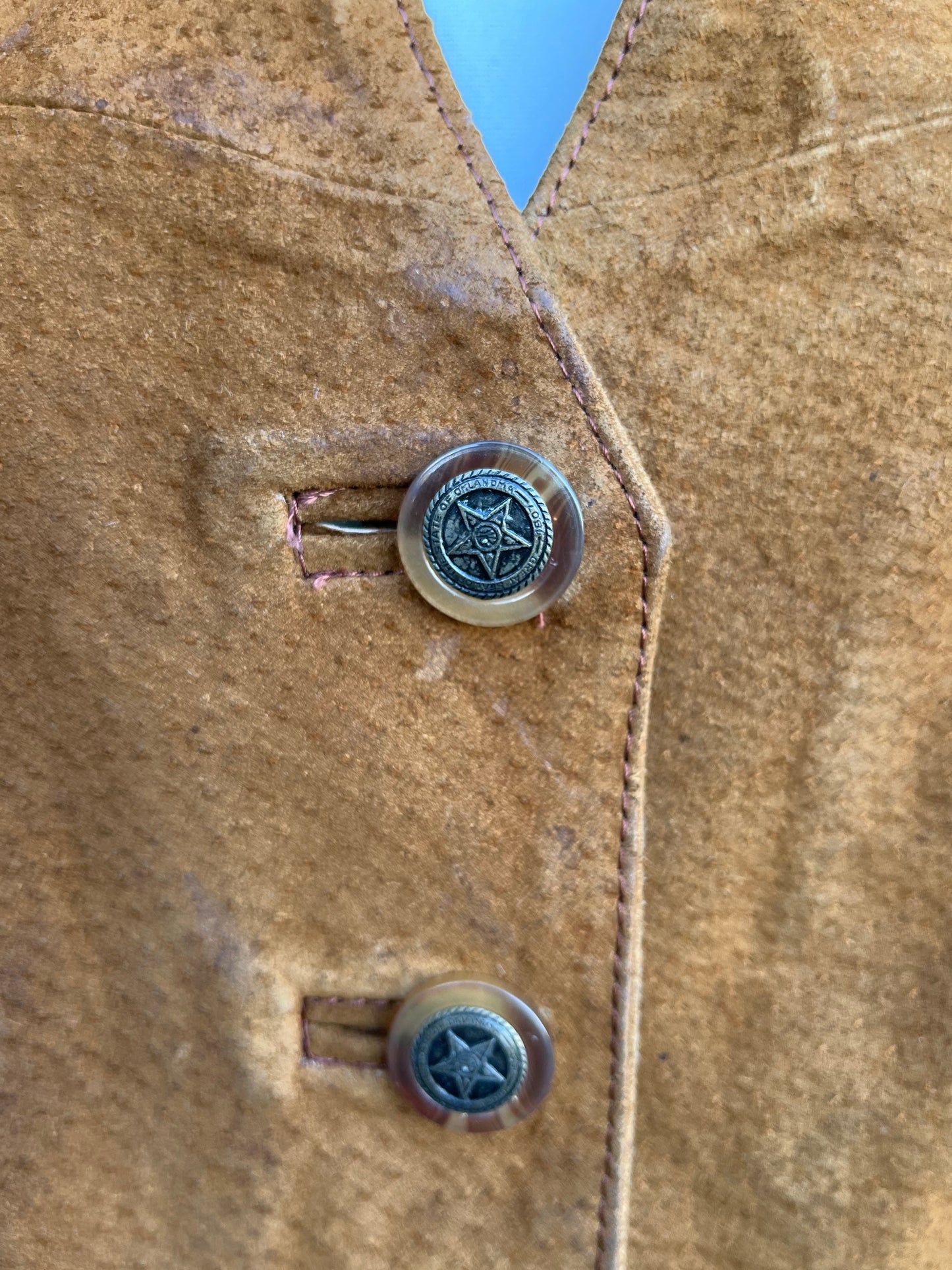 Brown suede waistcoat Small