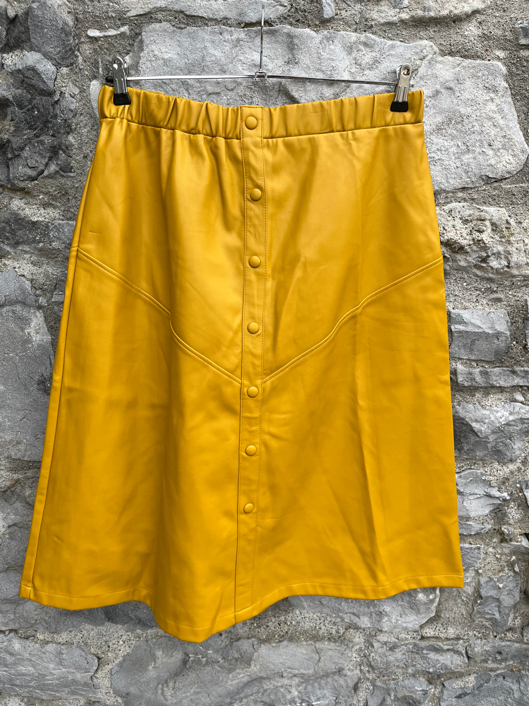 Mustard PVC skirt uk 14-16