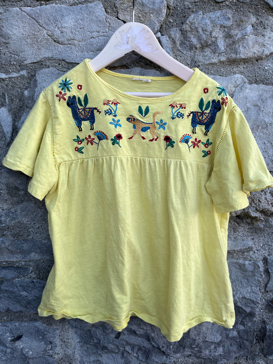 Llamas yellow top  10-11y (140-146cm)