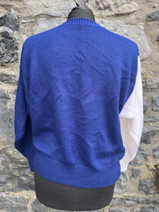 80s Blue&white jumper uk 10-12
