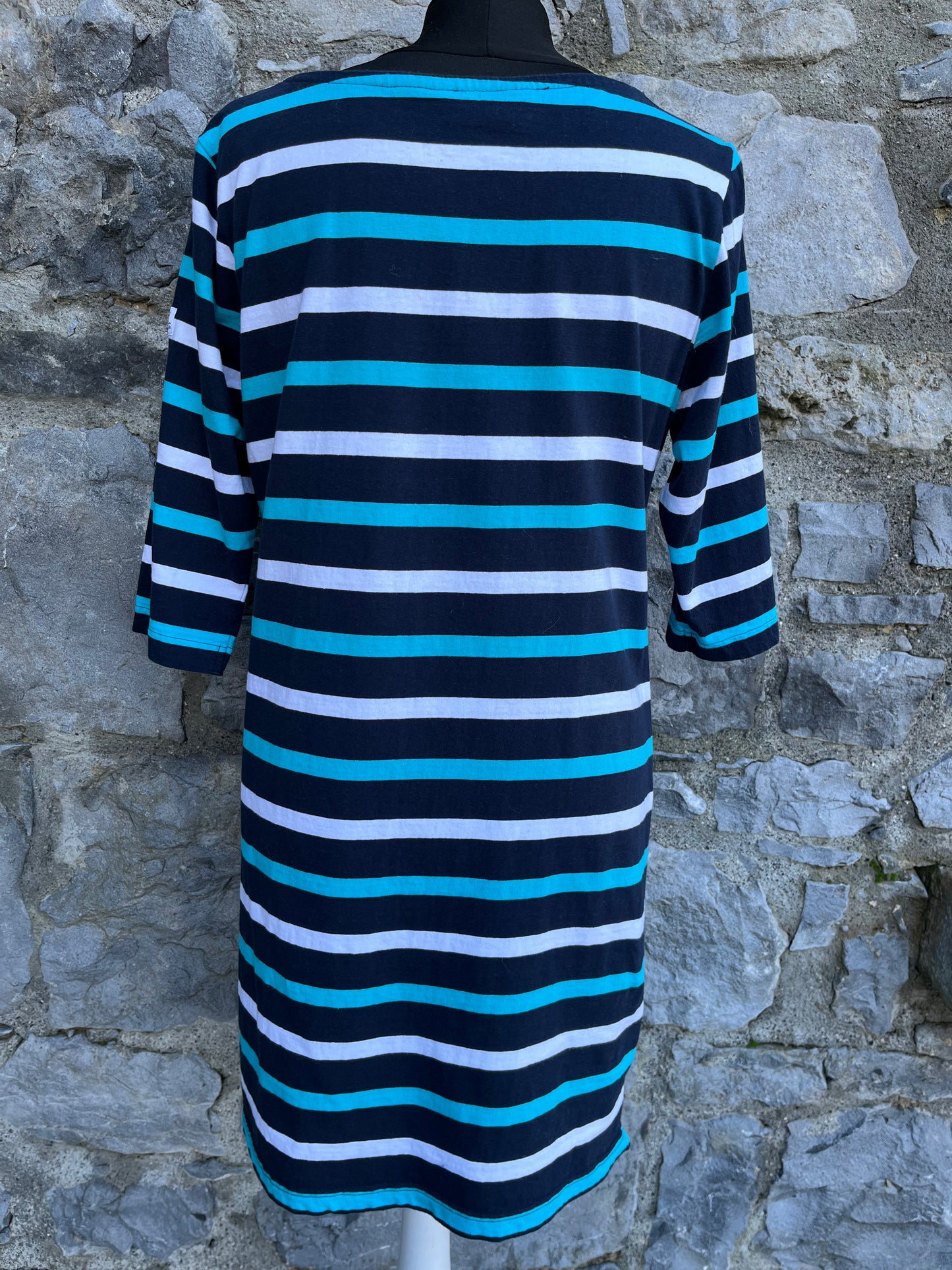 Teal stripy dress uk 12