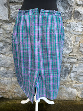 Load image into Gallery viewer, 80s purple check skirt uk 14
