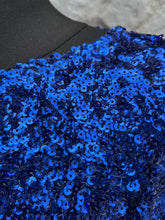 Load image into Gallery viewer, Blue sequin top uk 10
