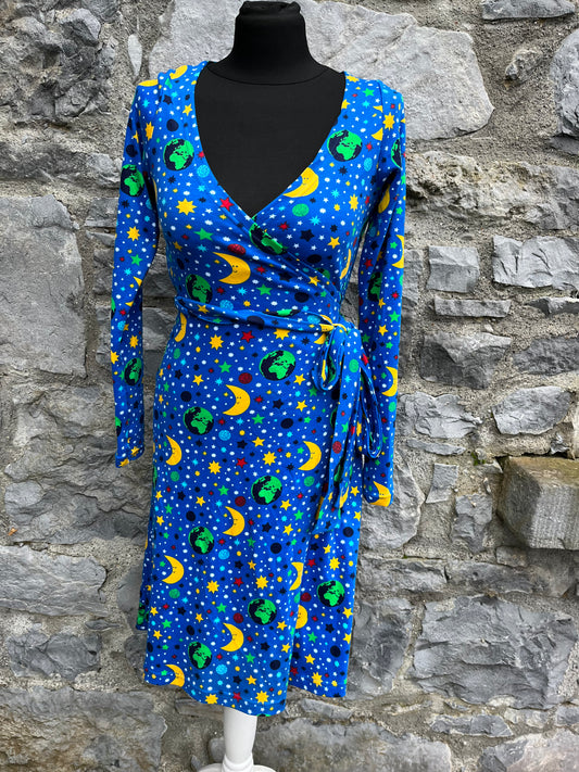 Blue Mother Earth wrap dress  uk 8