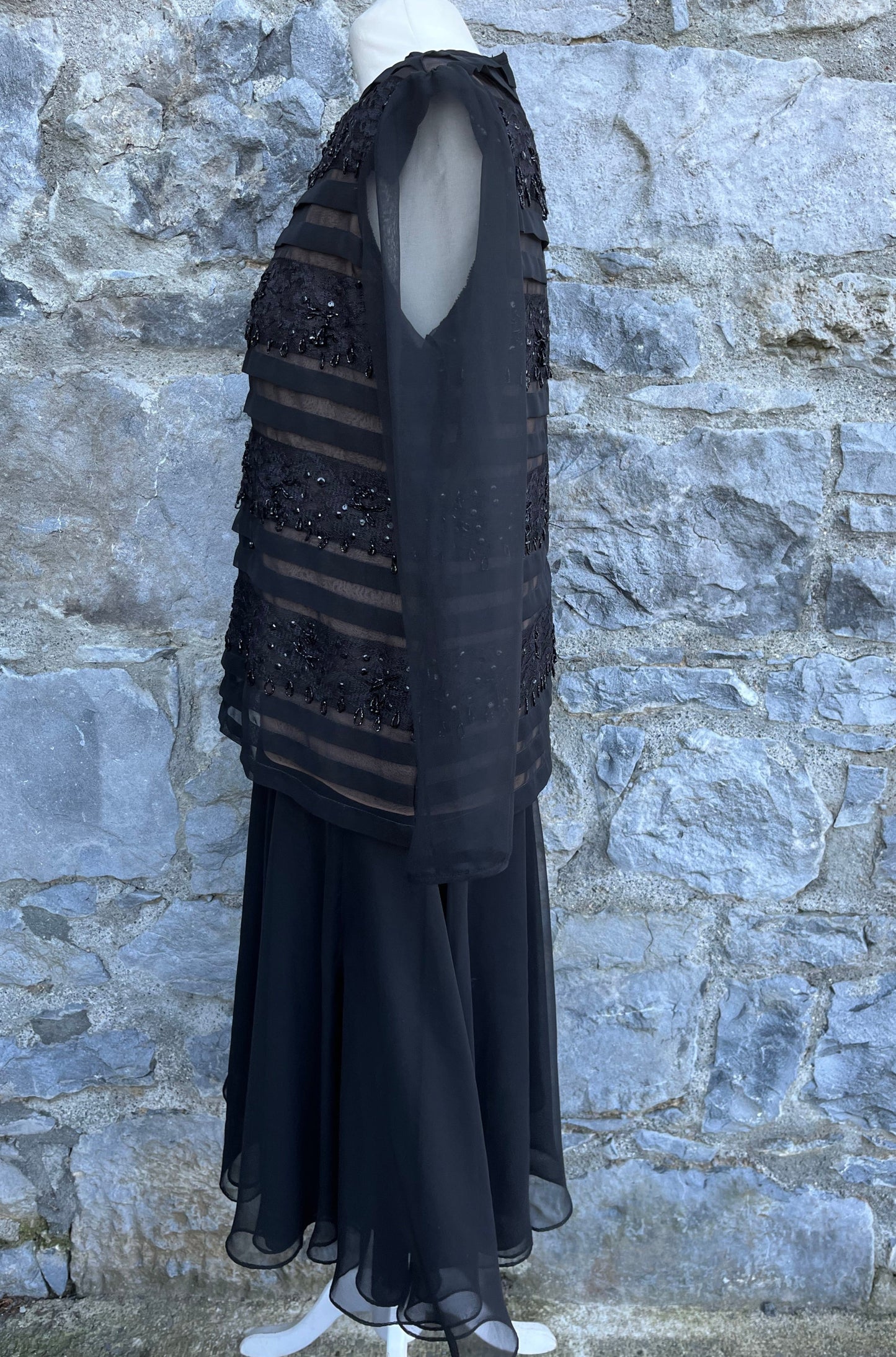 Black embroidered dress uk 8-10