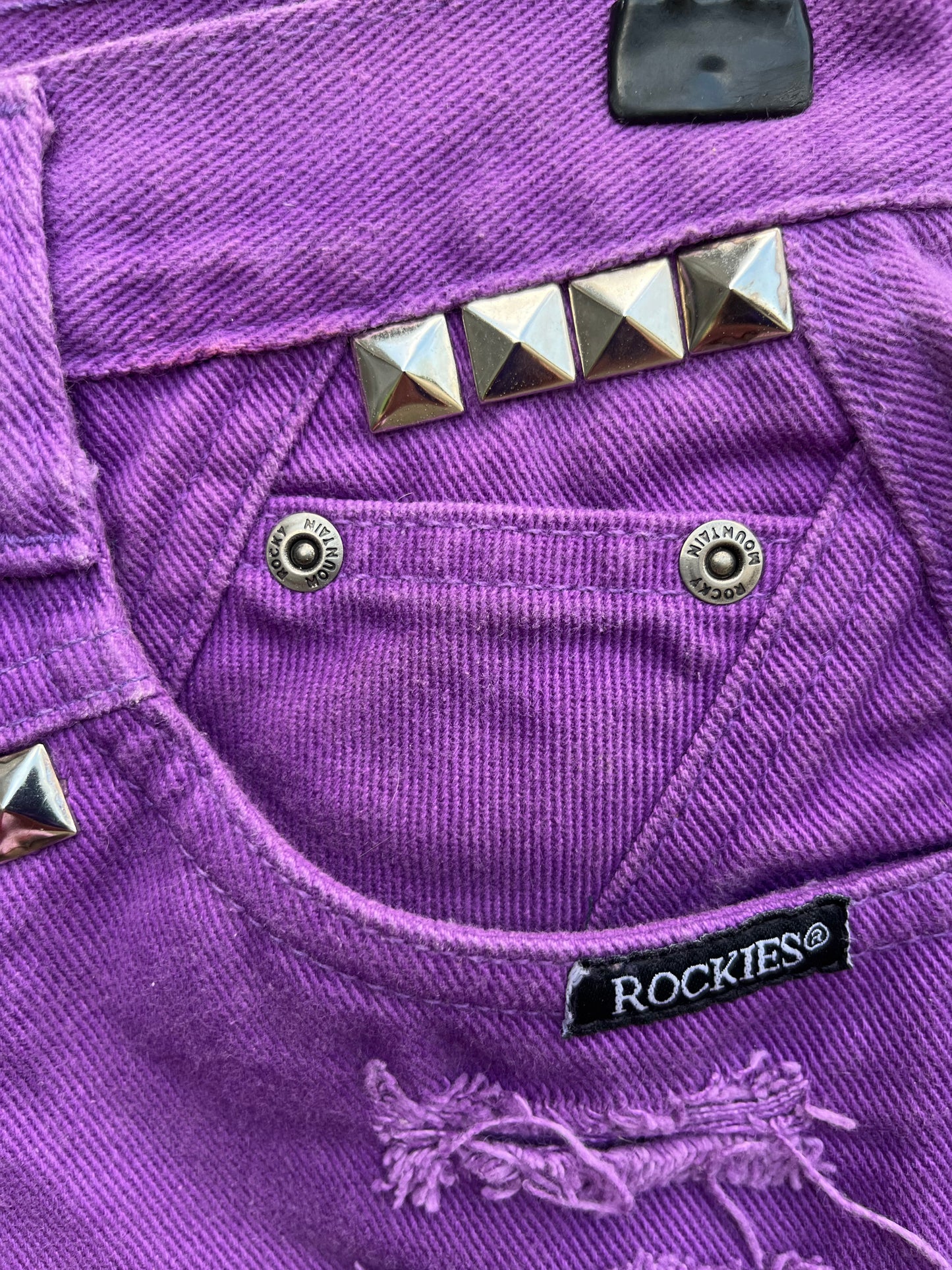 90s purple denim shorts uk 10-12