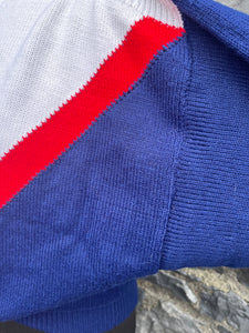 80s Blue&white jumper uk 10-12