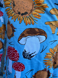 Mushrooms&sunflowers wrap dress  uk 4-6