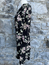 Load image into Gallery viewer, Black floral dress   uk 10
