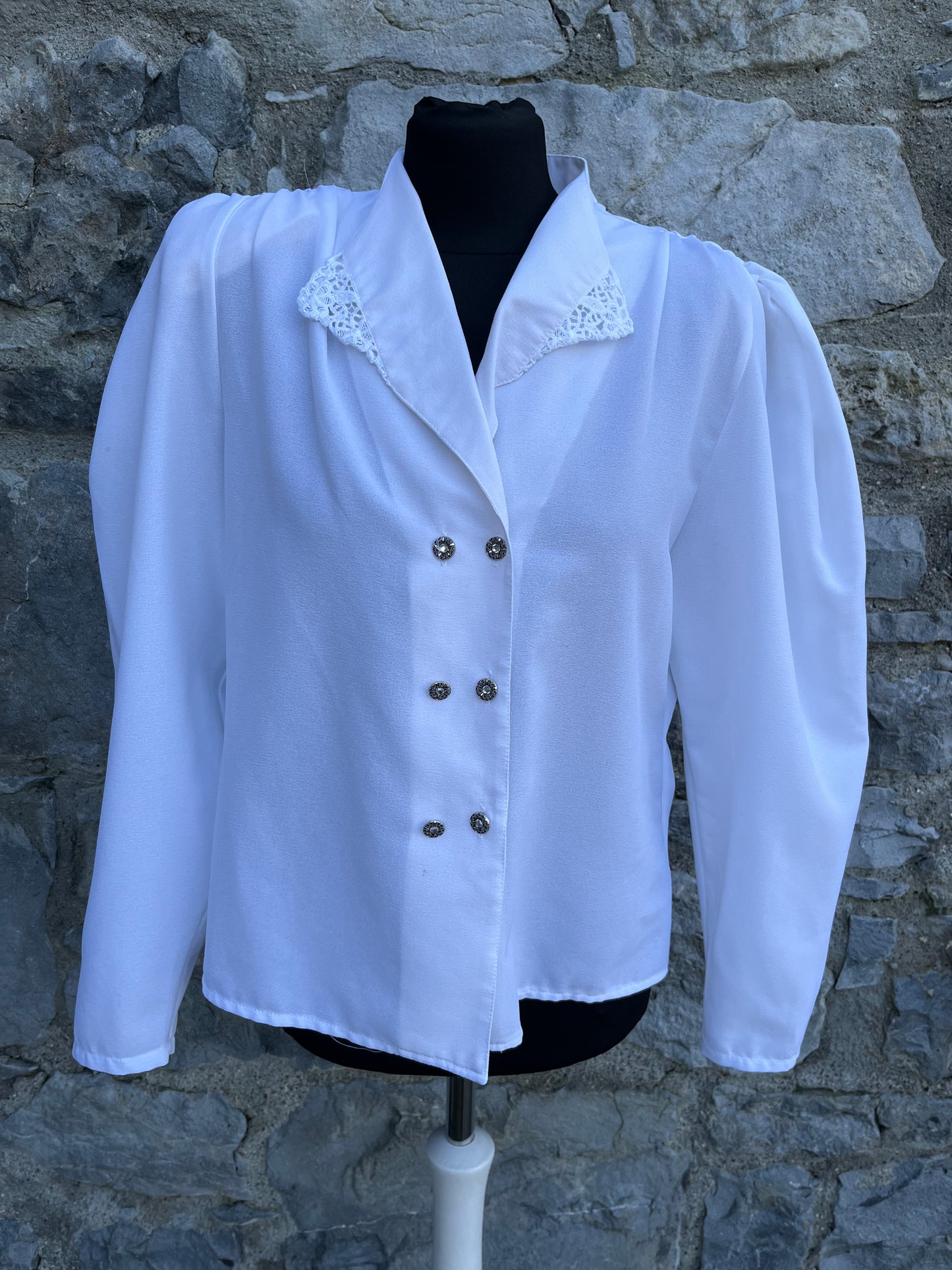 80s white blouse uk 10-12