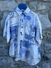 Load image into Gallery viewer, 80s Beige&amp;black abstract shirt  7-8y (122-128cm)
