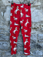 Load image into Gallery viewer, Unicorns red leggings   7-8y (122-128cm)
