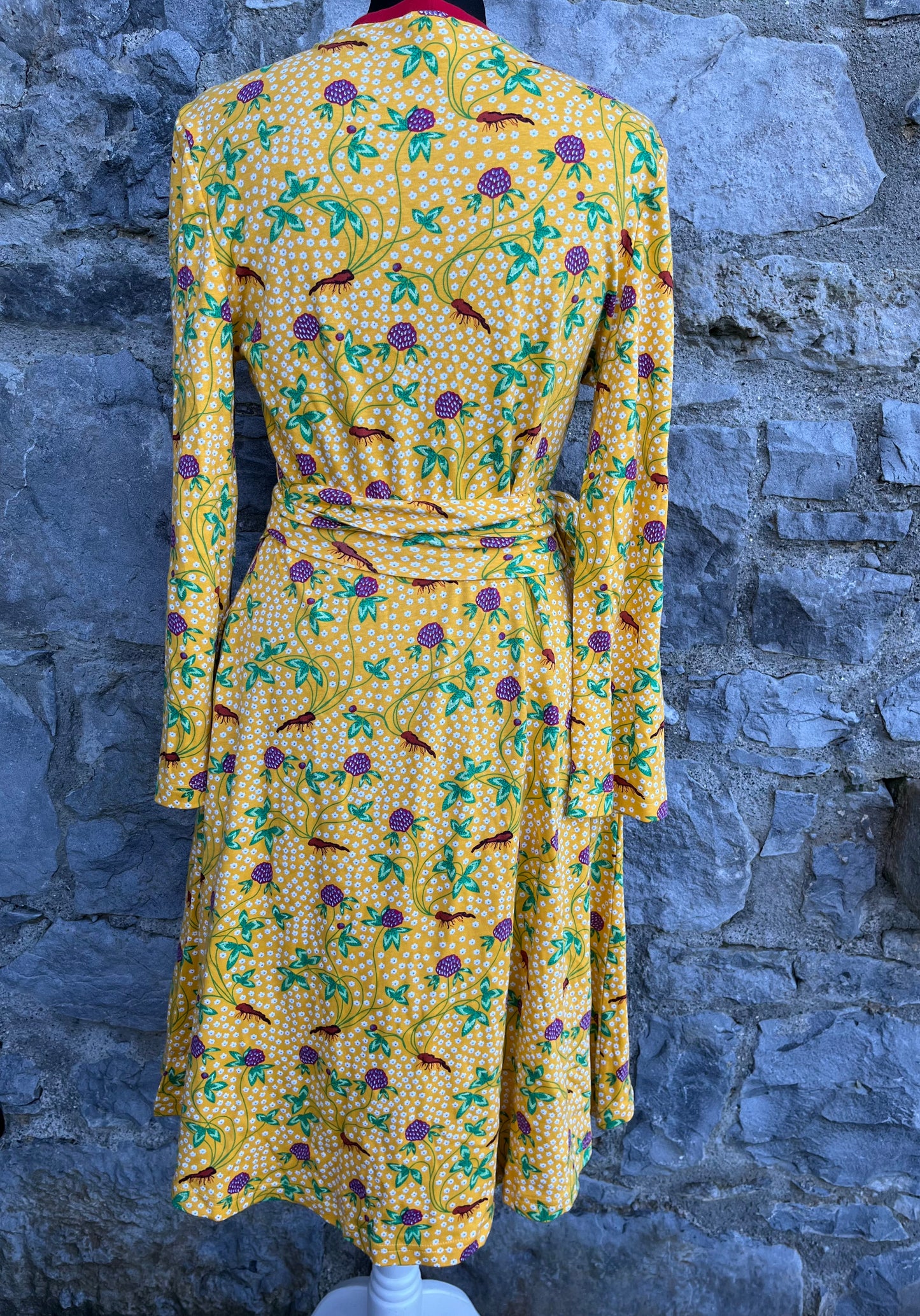 Yellow clover wrap dress uk 10-12