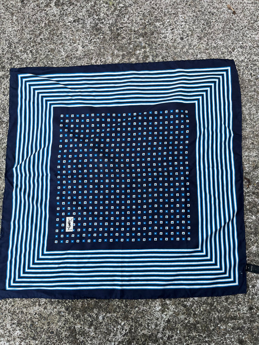 YSL navy squares scarf