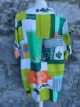 Load image into Gallery viewer, Green patchwork blouse uk 10-12
