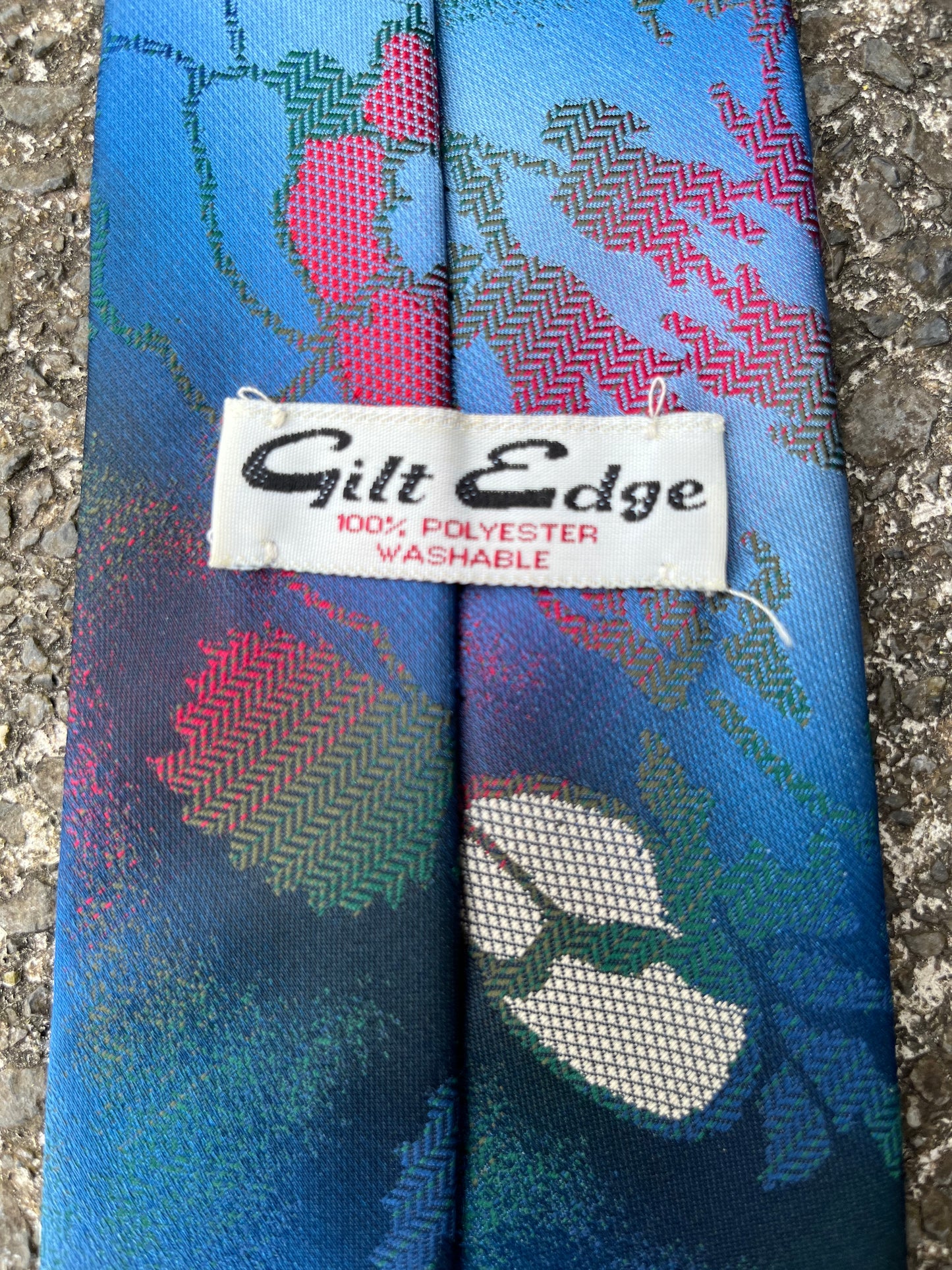 Gill Edge blue flower tie