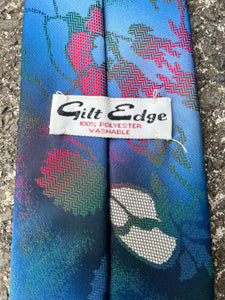 Gill Edge blue flower tie
