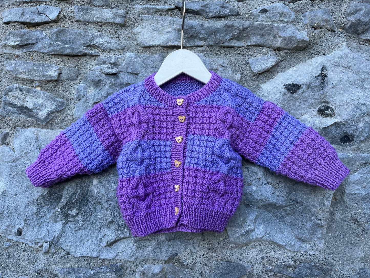 Purple&blue cardigan    3-6m (62-68cm)