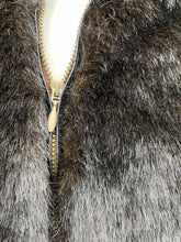 Load image into Gallery viewer, Brown faux fur jacket uk 8-10
