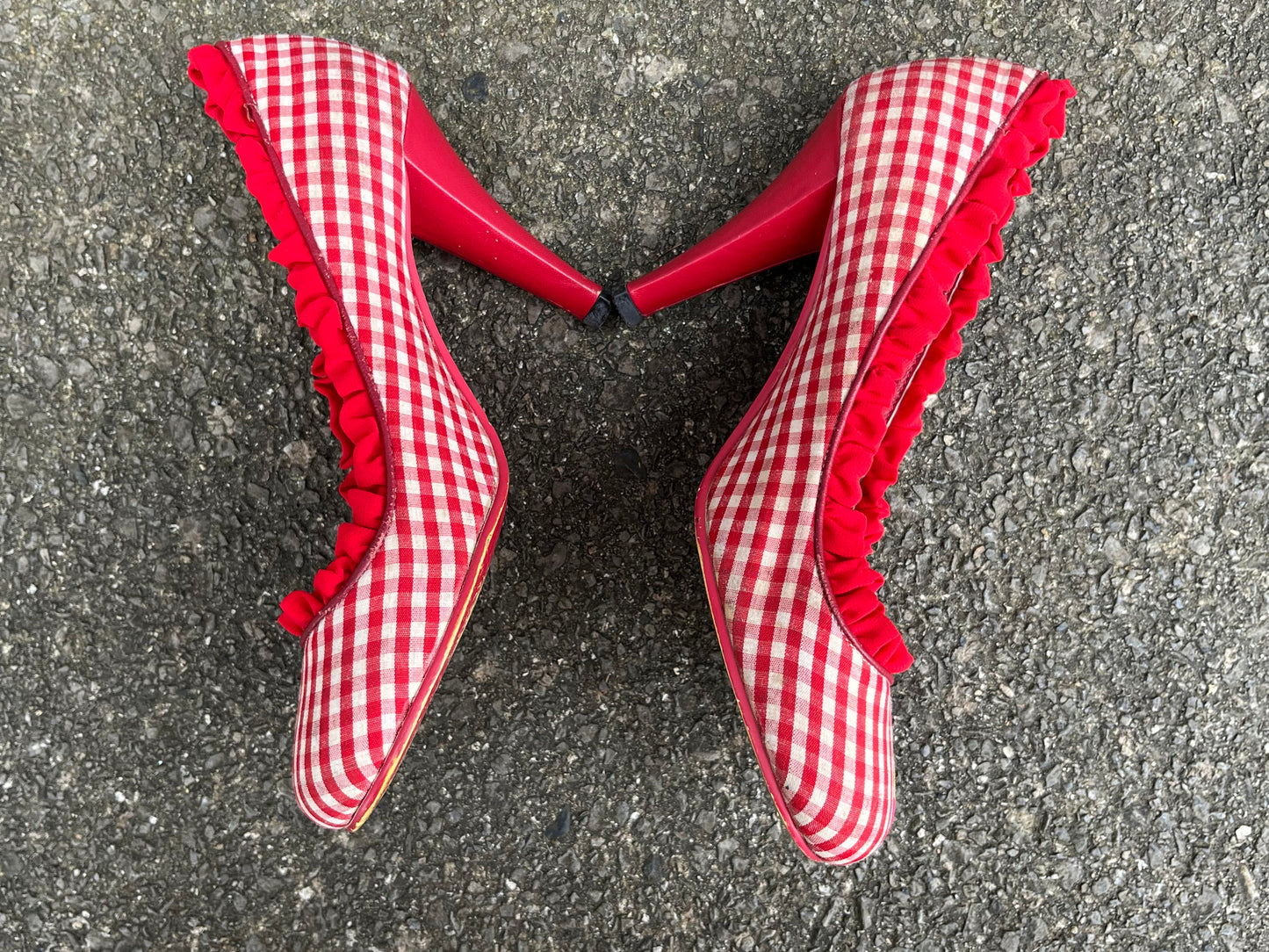 Red gingham heels uk 3 (eu 36)