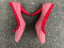 Load image into Gallery viewer, Red gingham heels uk 3 (eu 36)
