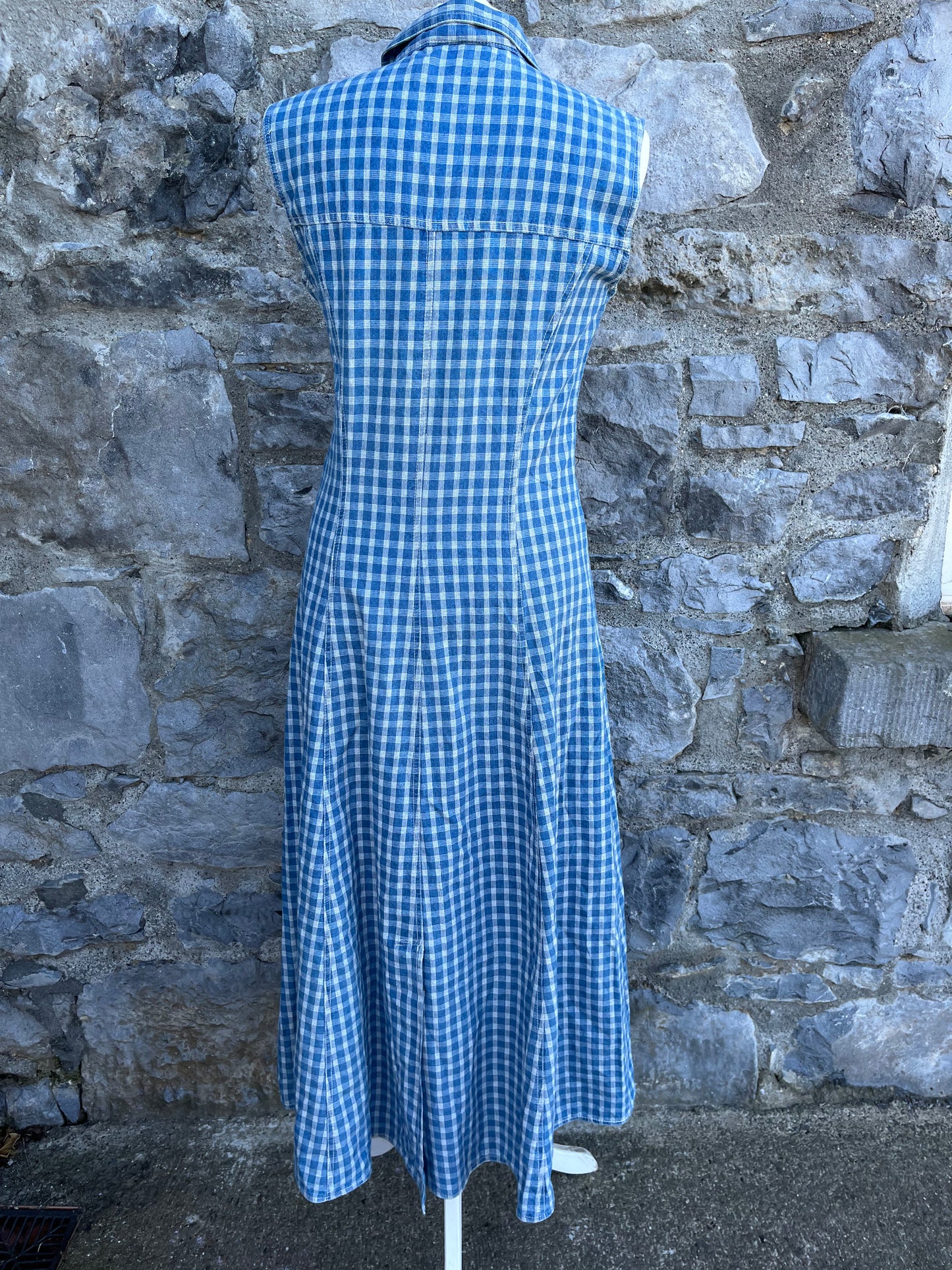 90s check denim dress uk 8