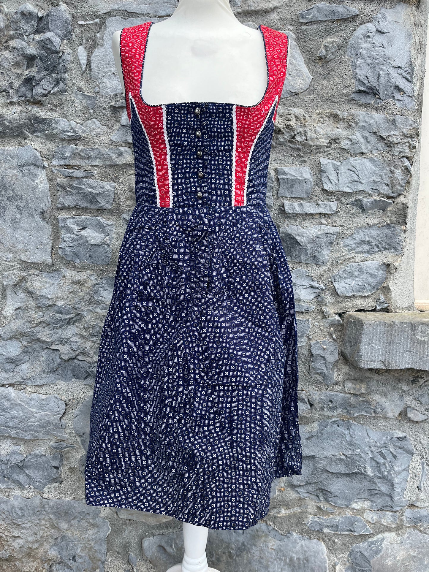 Navy folk dress uk 8