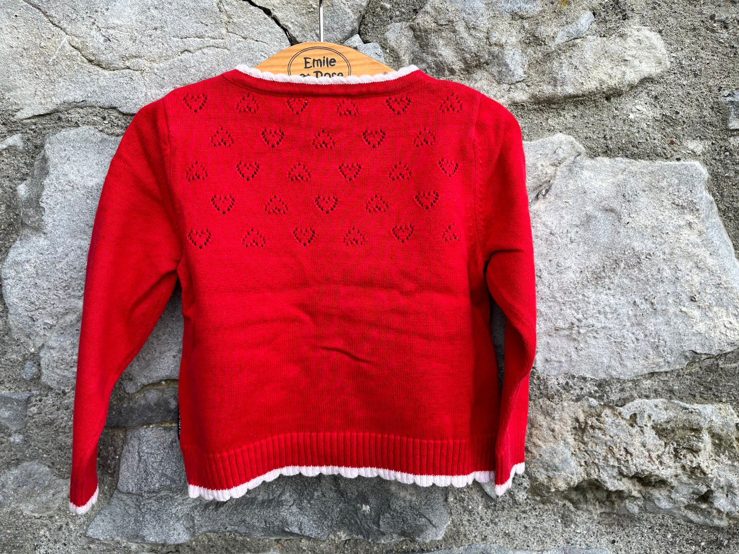 PoP Red pointelle cardigan  12-18m (80-86cm)