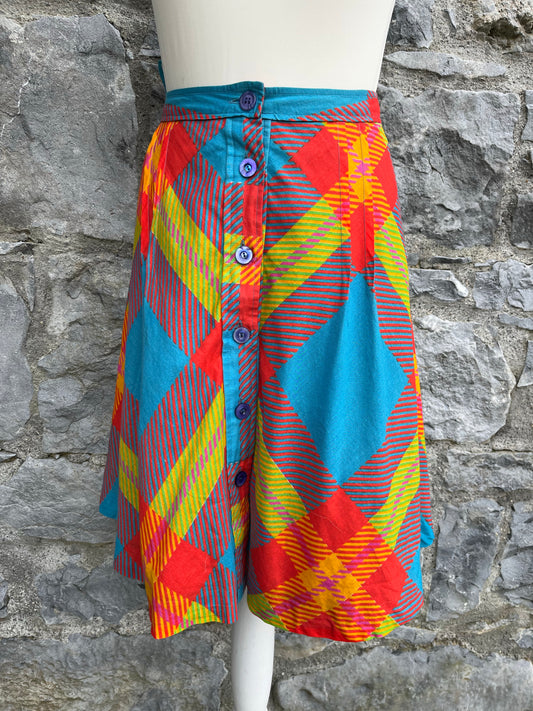 Colourful button up skirt   uk 8