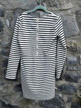 Load image into Gallery viewer, Black&amp;white stripy dress   9-10y (134-140cm)
