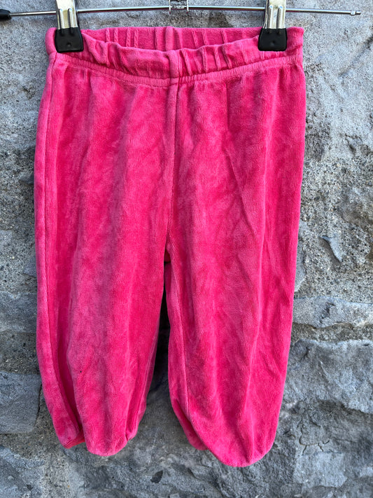 Magenta velour pants  6-9m (68-74cm)