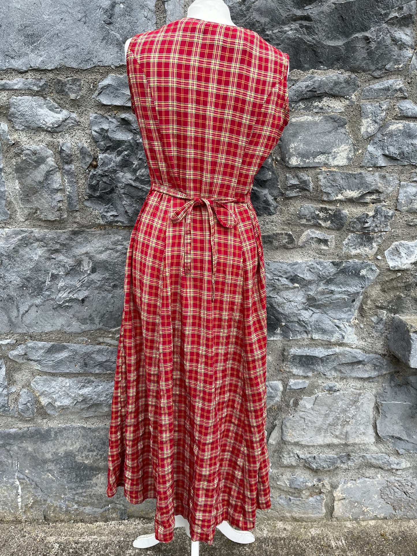 90s red check dress uk 10-12