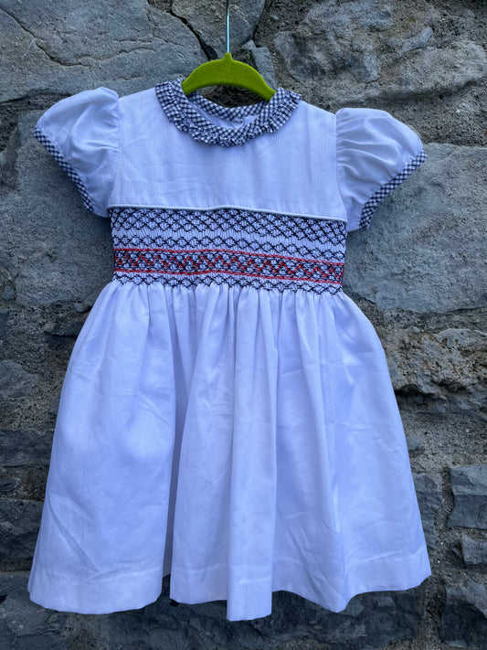 White shirred dress   9-12m (74-80cm)