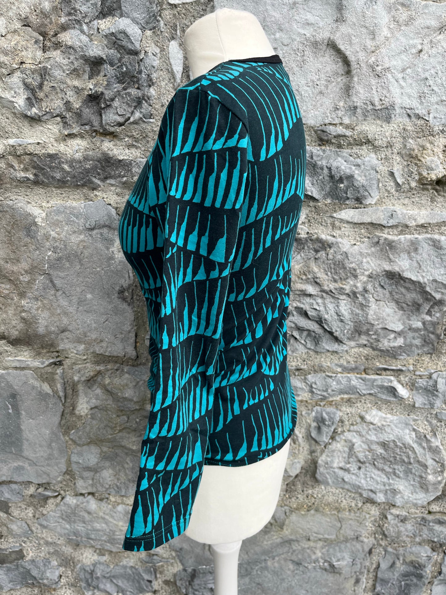 Teal&black top   12y (152cm)