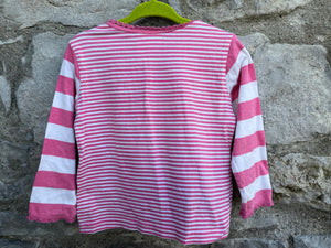 Pink stripy top   18-24 (86-92cm)