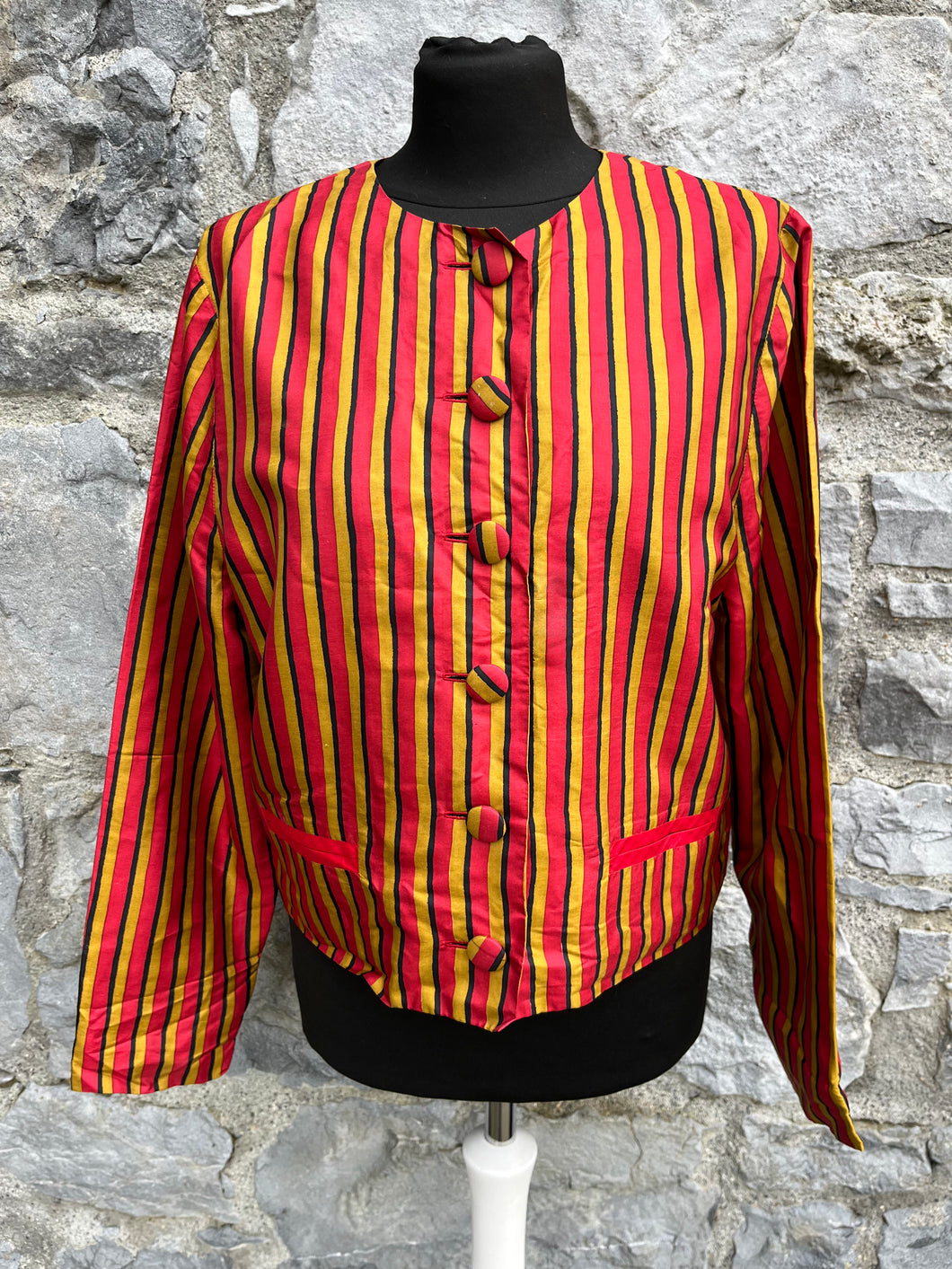 80s orange stripy jacket uk 10-12